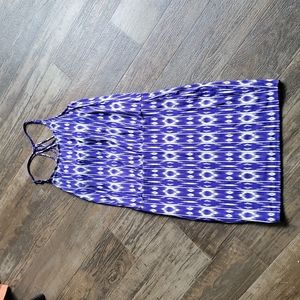 EUC- Athleta Aqualuxe Print Swim Dress Amalfi Blue